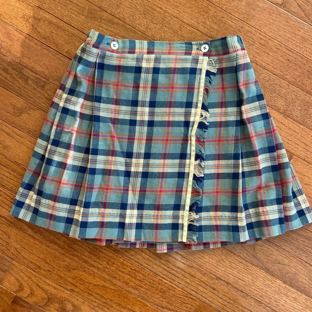 bella bliss Blue and Red Plaid Mini Skirt